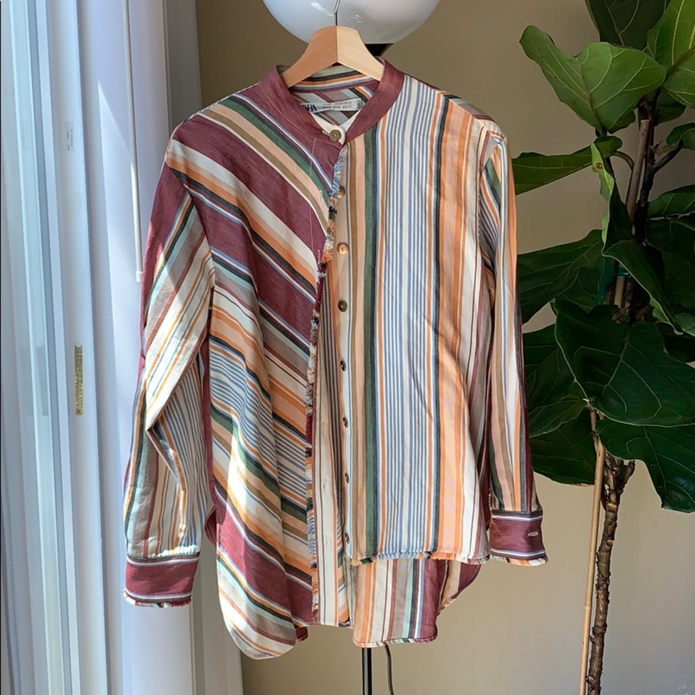 NWOT Zara 2019 Collection Asymmetrical Shirt